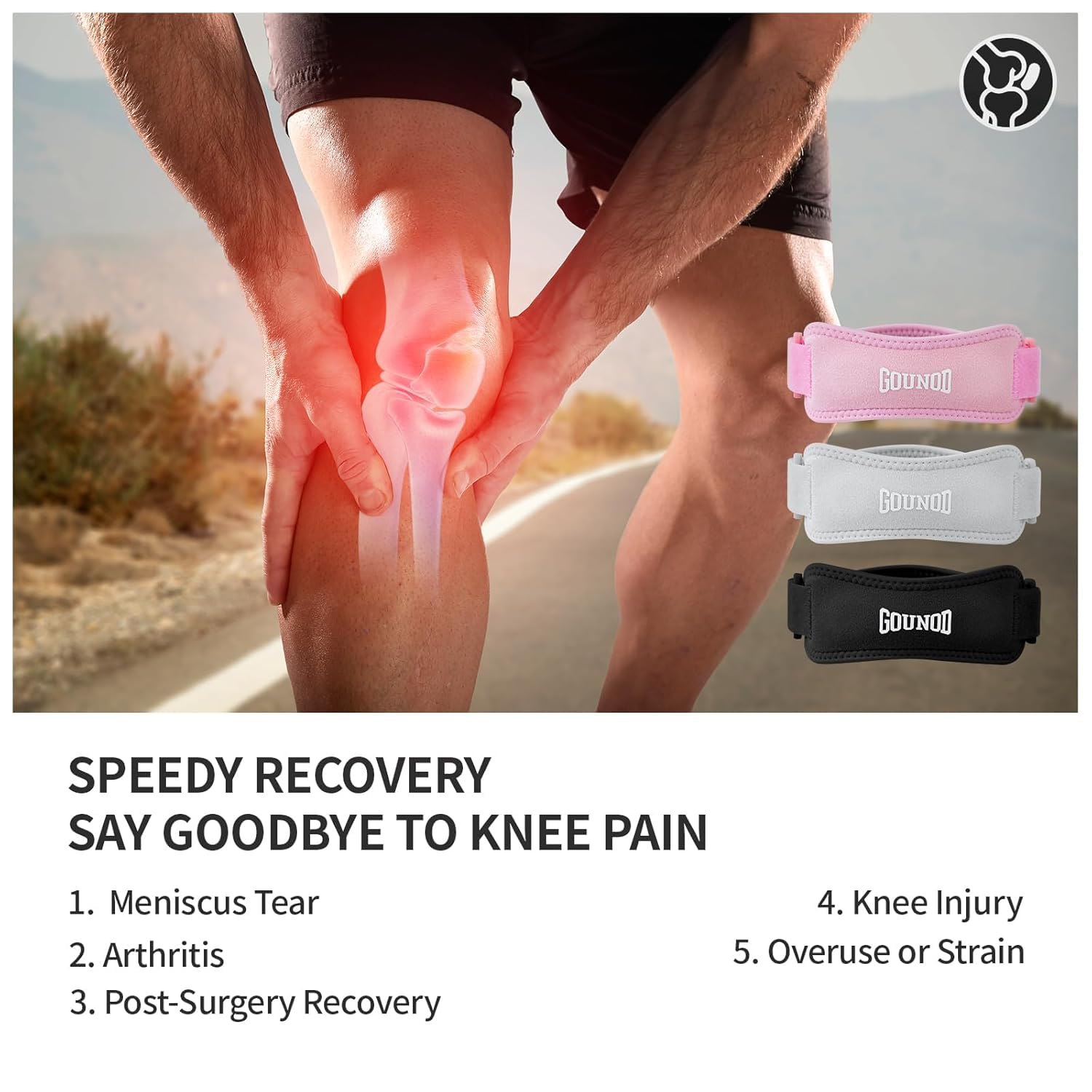 Thumbnail 2 de Patellar Tendon Support Strap 2 Pack