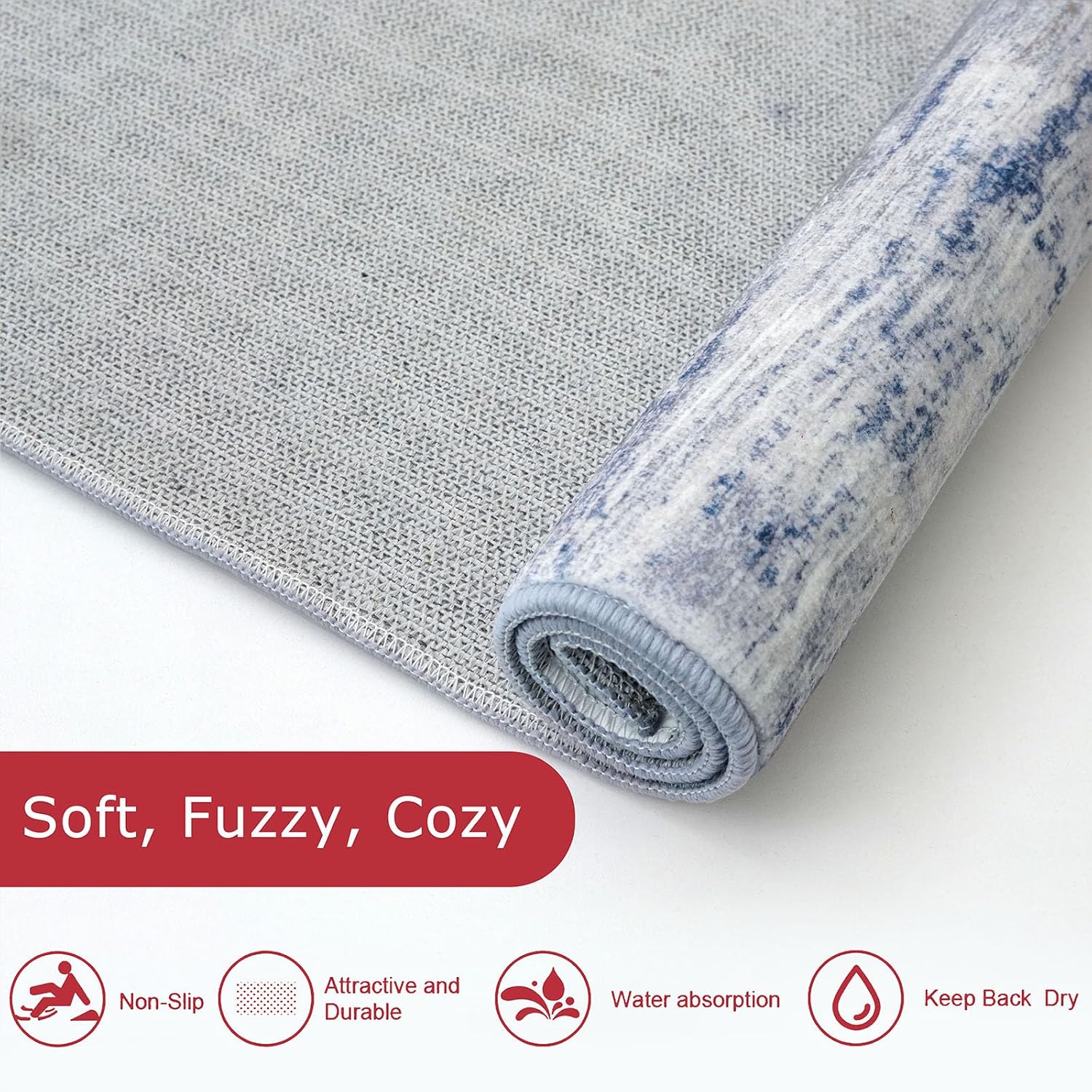Thumbnail 6 de KOZYFLY Modern Abstract Washable Rug Runner (2x6) for Hallways, Entryways & More