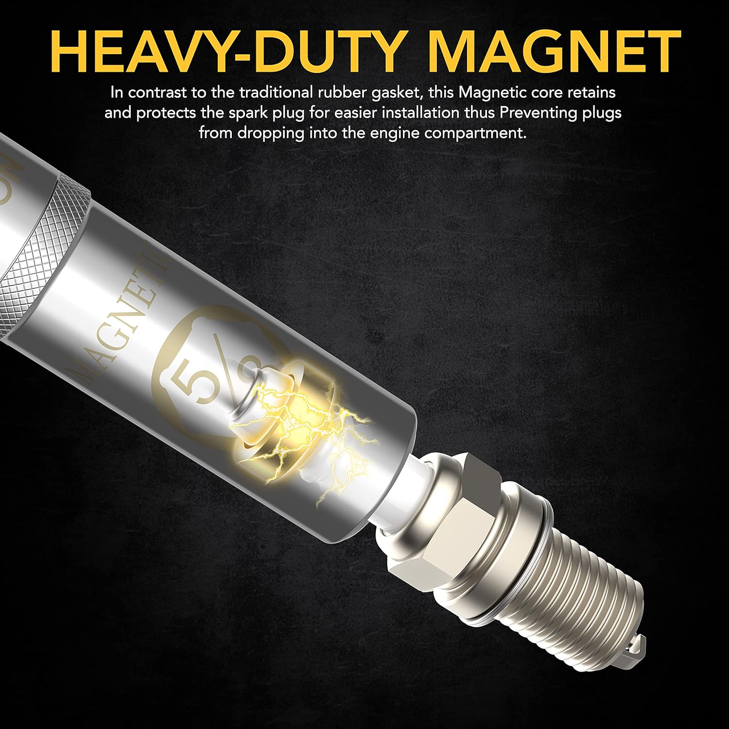 Thumbnail 2 de LEXIVON LX-122 5/8 in Swivel Magnetic Spark Plug Socket (3/8 in Drive, 10 in Total Length)