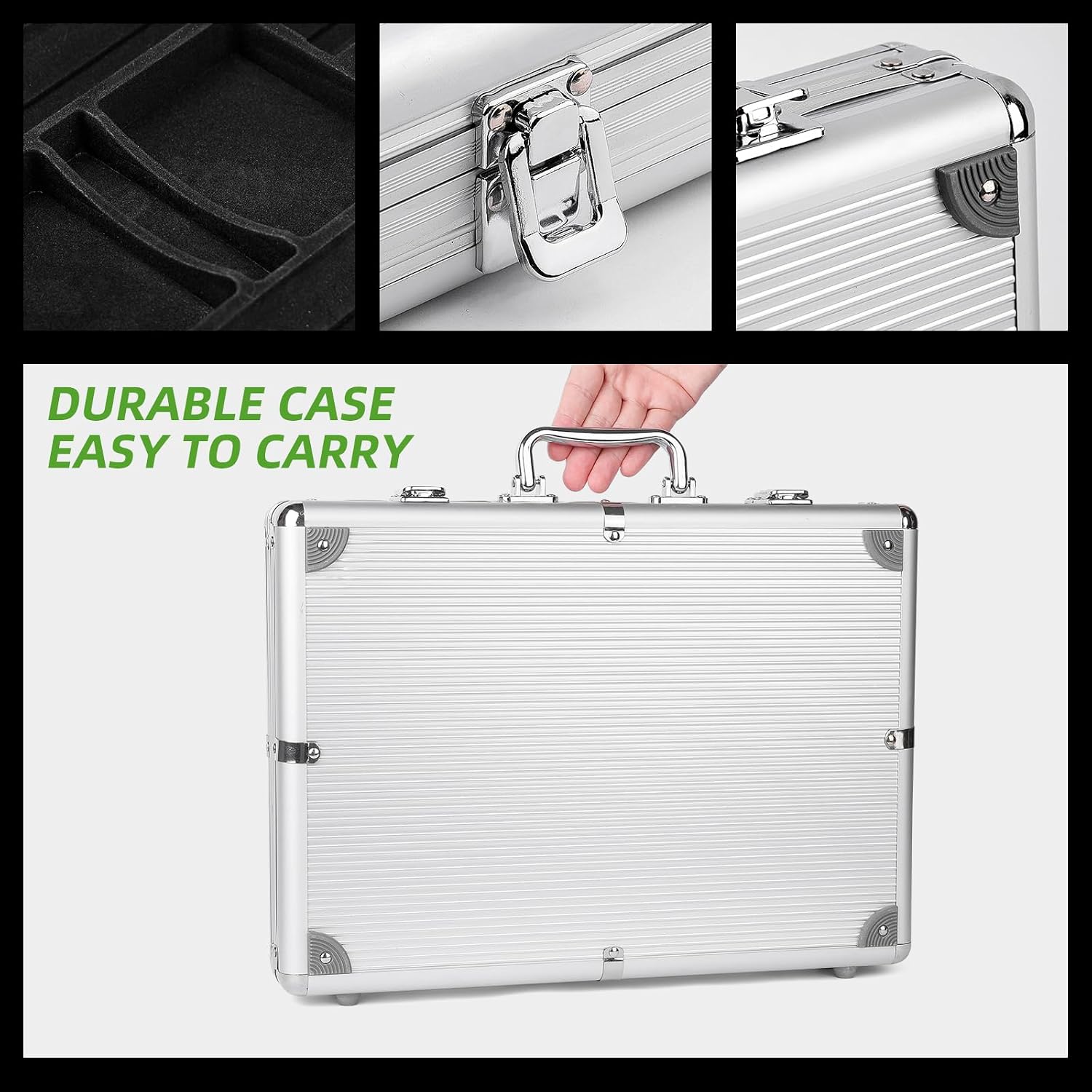 Detalle 2 de Homwom 500-Piece Poker Chip Set with Aluminum Case (Texas Holdem & Blackjack)