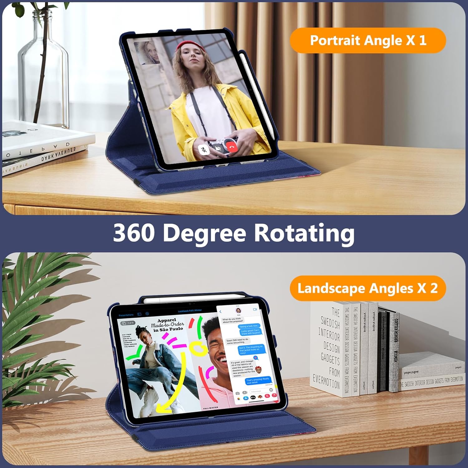 Thumbnail 3 de FINTIE Rotating Case for iPad (A16) 11-inch (2025) & iPad 10th Gen 10.9-inch (2022) with auto wake/sleep and pencil holder