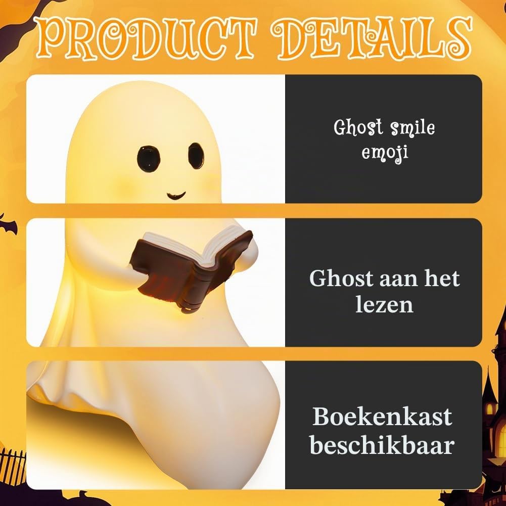 Detalle de AYESY P3-YLKSDLA251127-FBA spookleeslamp van hars met led