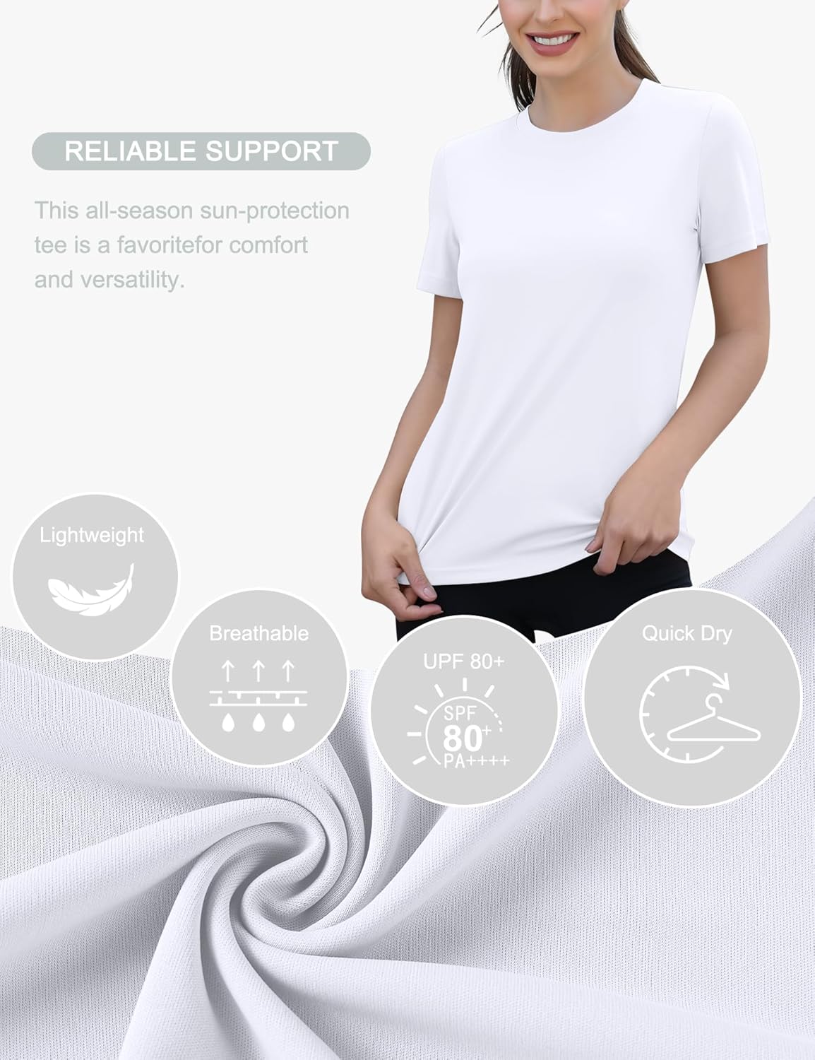 Thumbnail 3 de Rapbin Sportshirt Damen Kurzarm UPF 80+