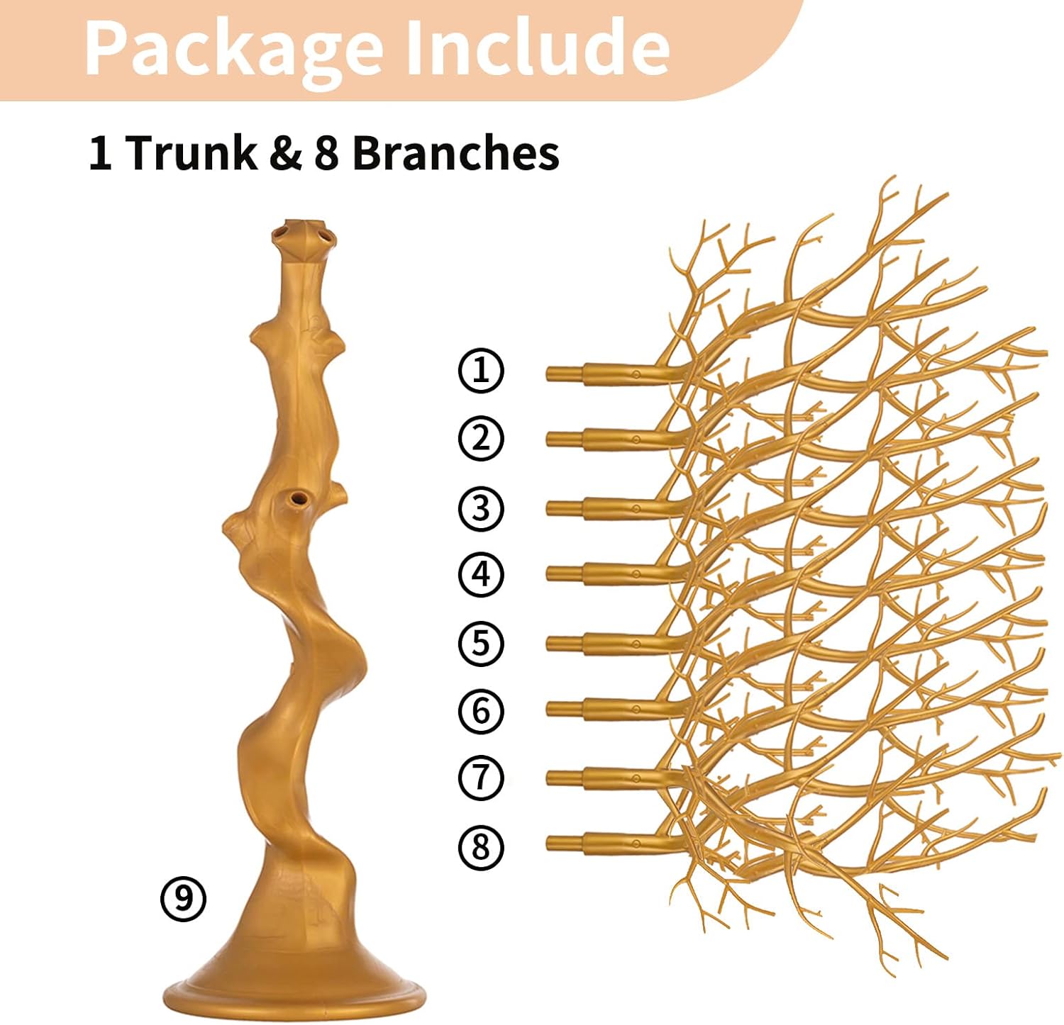 Thumbnail 6 de NUPTIO Arbre brindille Noël doré 58 cm
