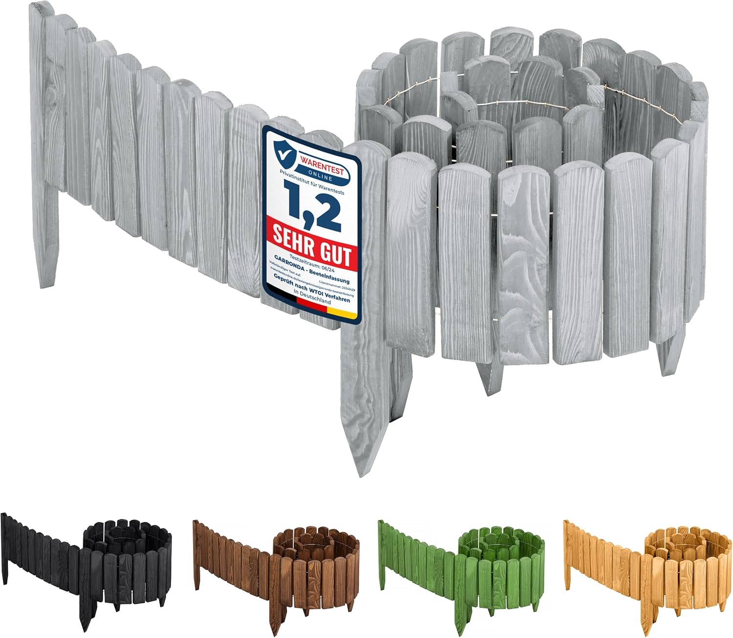 Thumbnail 6 de Garronda Rollborder in legno flessibile GD-0046 marrone scuro, 200 cm, altezza 20 cm