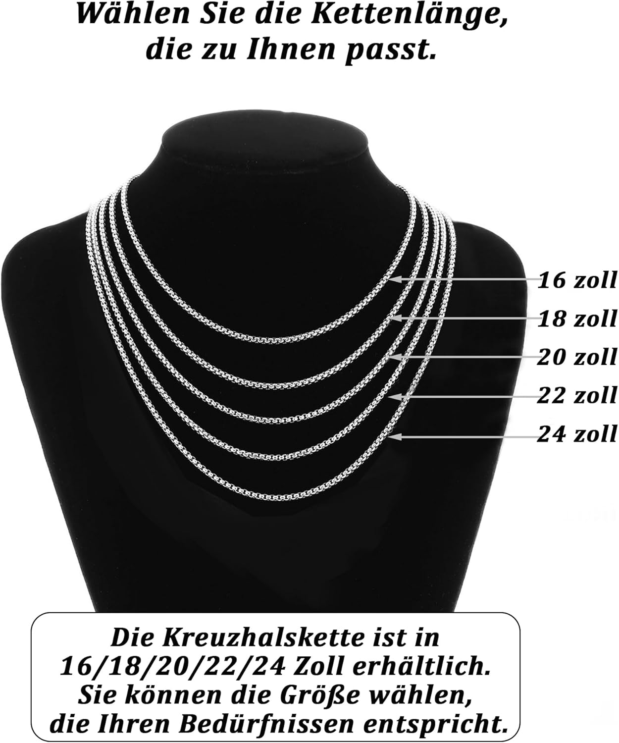 Thumbnail 5 de Aretas Kreuz Halskette 20 Zoll