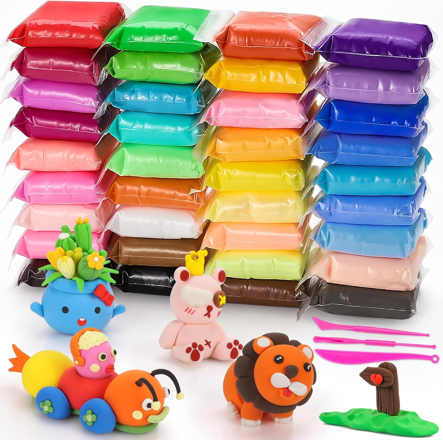 Detalle de QMAY Air Dry Clay: 36 Colours Ultra Light Magic Clay for Kids