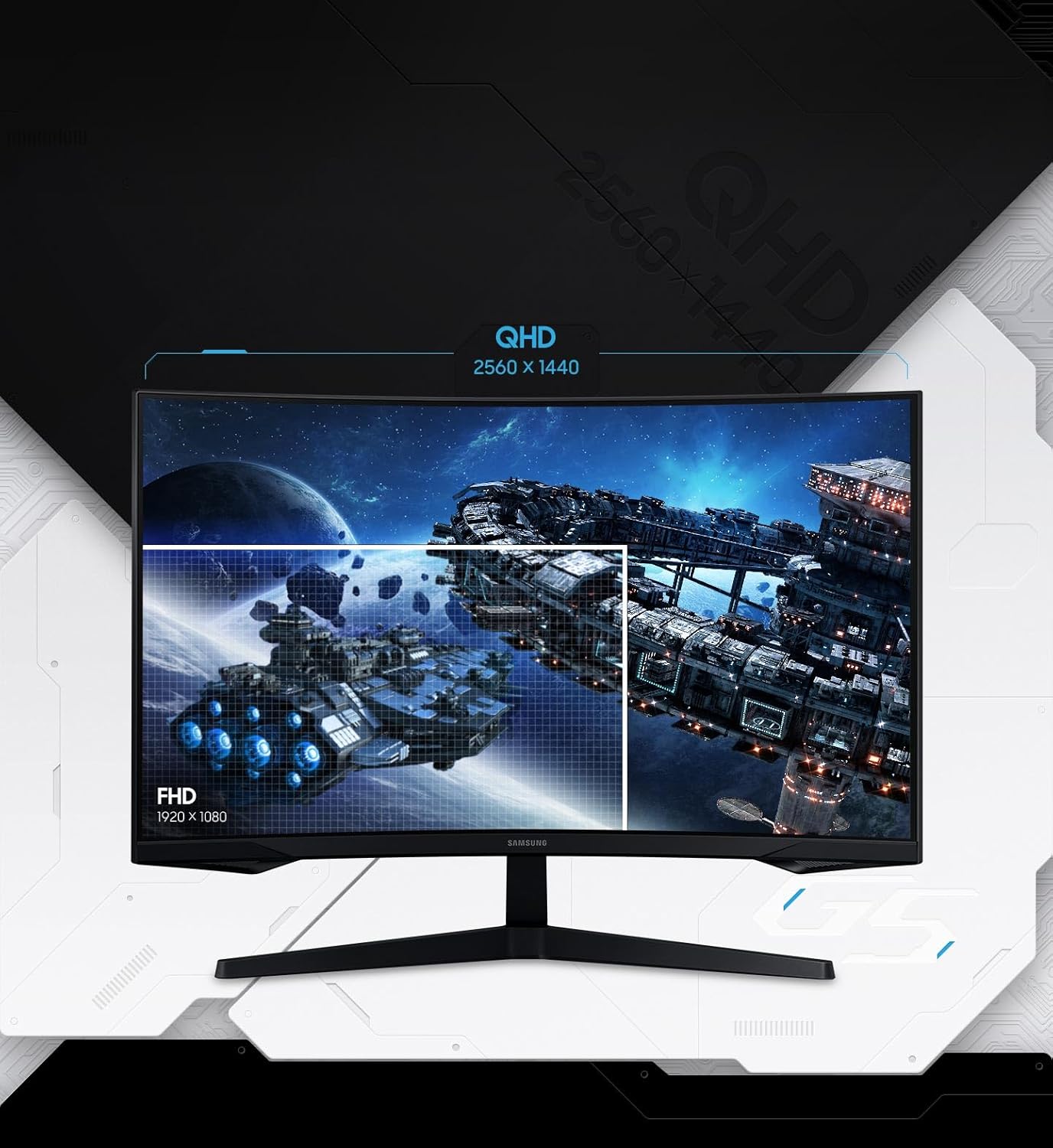 Thumbnail 5 de Samsung Odyssey G55C 32'' – écran gaming VA 165 Hz, 1 ms, 1000R incurvé