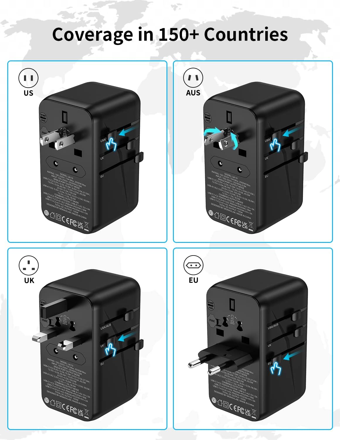 Thumbnail 1 de MOMAX Universal Travel Adapter 100W