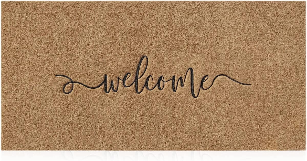 Detalle de AAZZKANG 18 x 48-Inch Welcome Mat with Polypropylene Surface and Rubber Backing