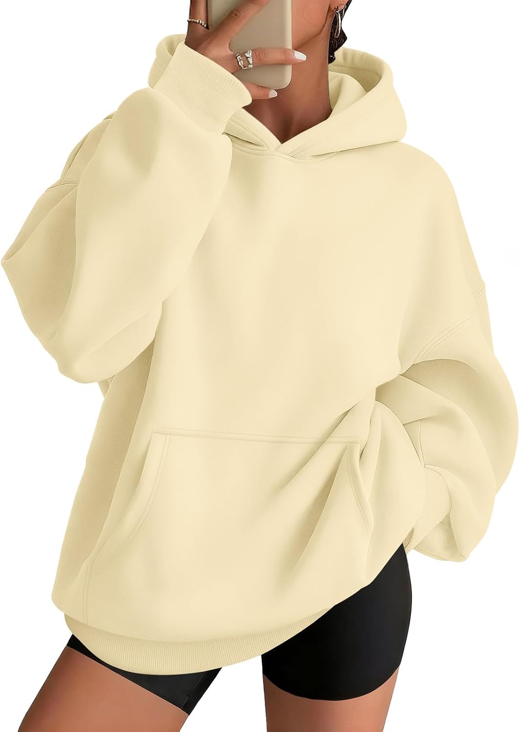 Detalle de AUTOMET Women's Oversized Hoodie, 100% Polyester