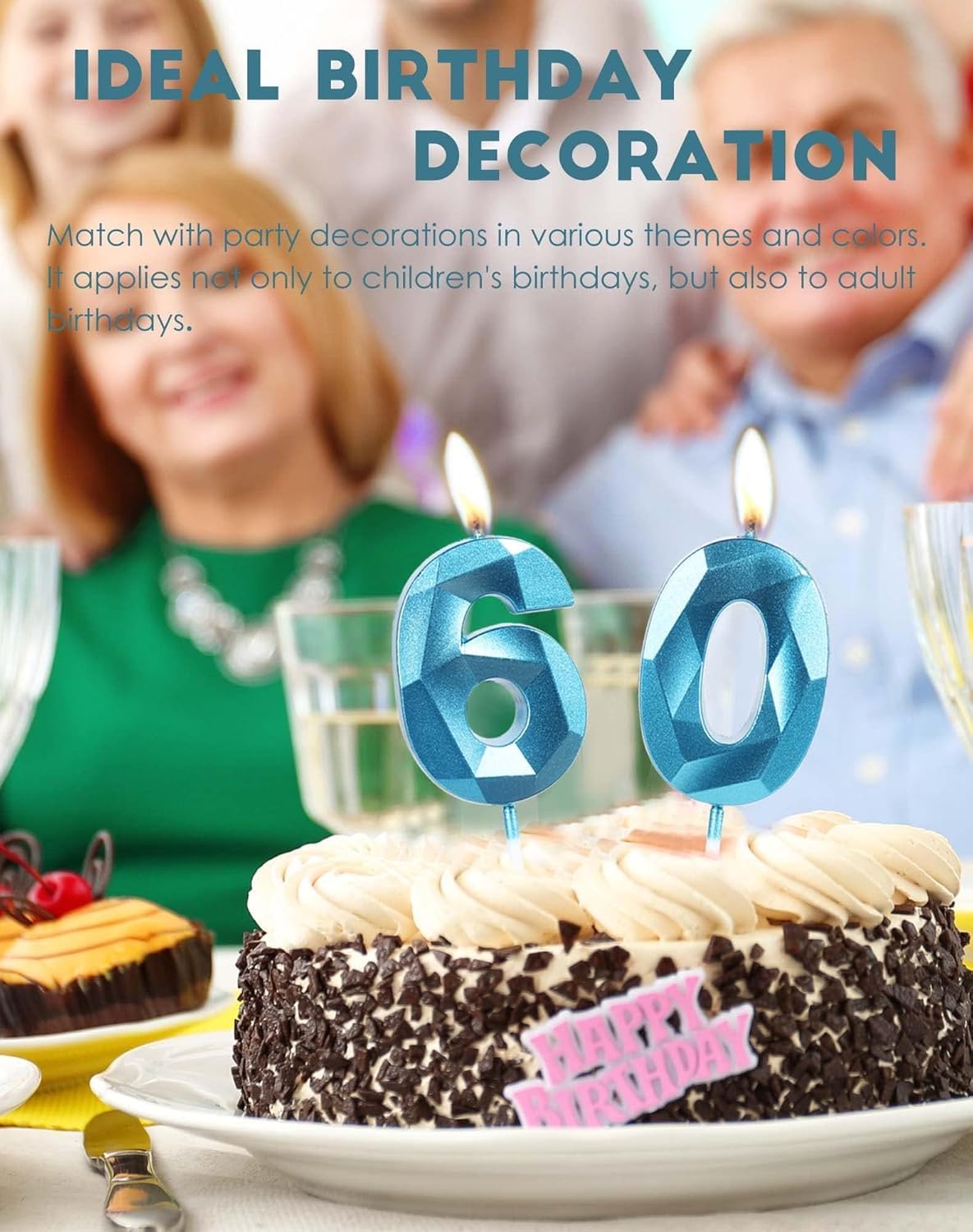 Thumbnail 5 de Yiran Sky Blue 51st Birthday Candles – Number 51 cake topper candles (blue)