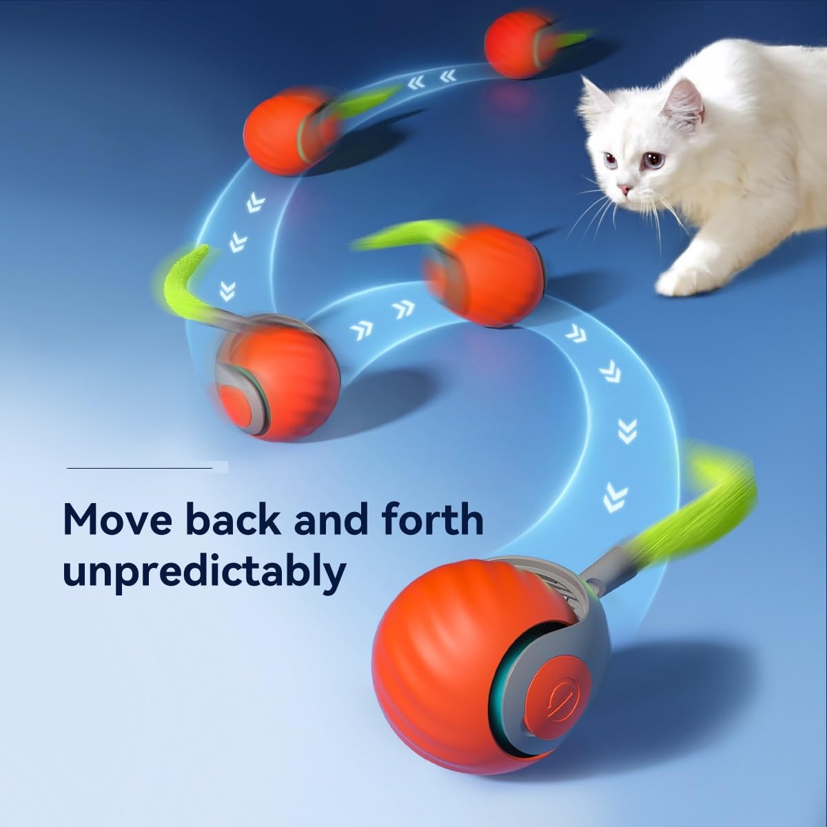 Detalle de XUNNIU Novità Palla Interattiva per Gatti e Cani: Speedy Tail 2.0, Rotazione a 360° e Code Intercambiabili