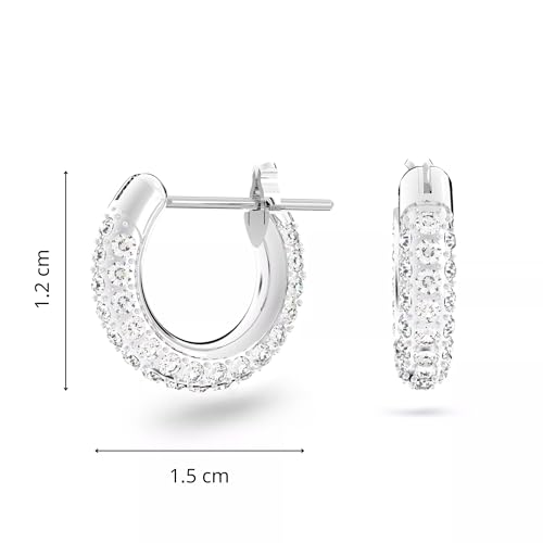 Thumbnail 3 de Swarovski Women's Stone Hoop Earrings with Rhodium Plating