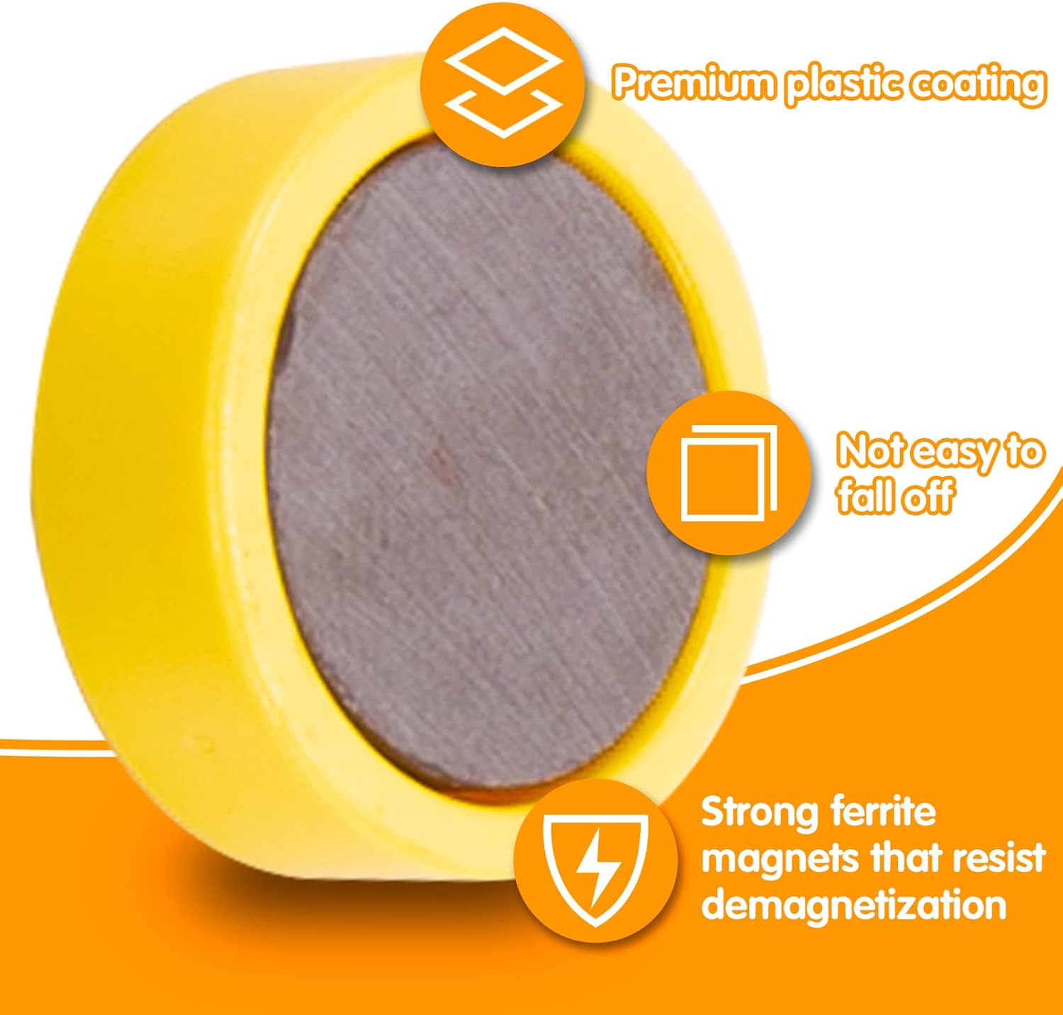 Thumbnail 3 de Wukong 36 Round Fridge Magnets (6 Colours) Ø 20 mm, 8 mm Thick with Iron Boxes