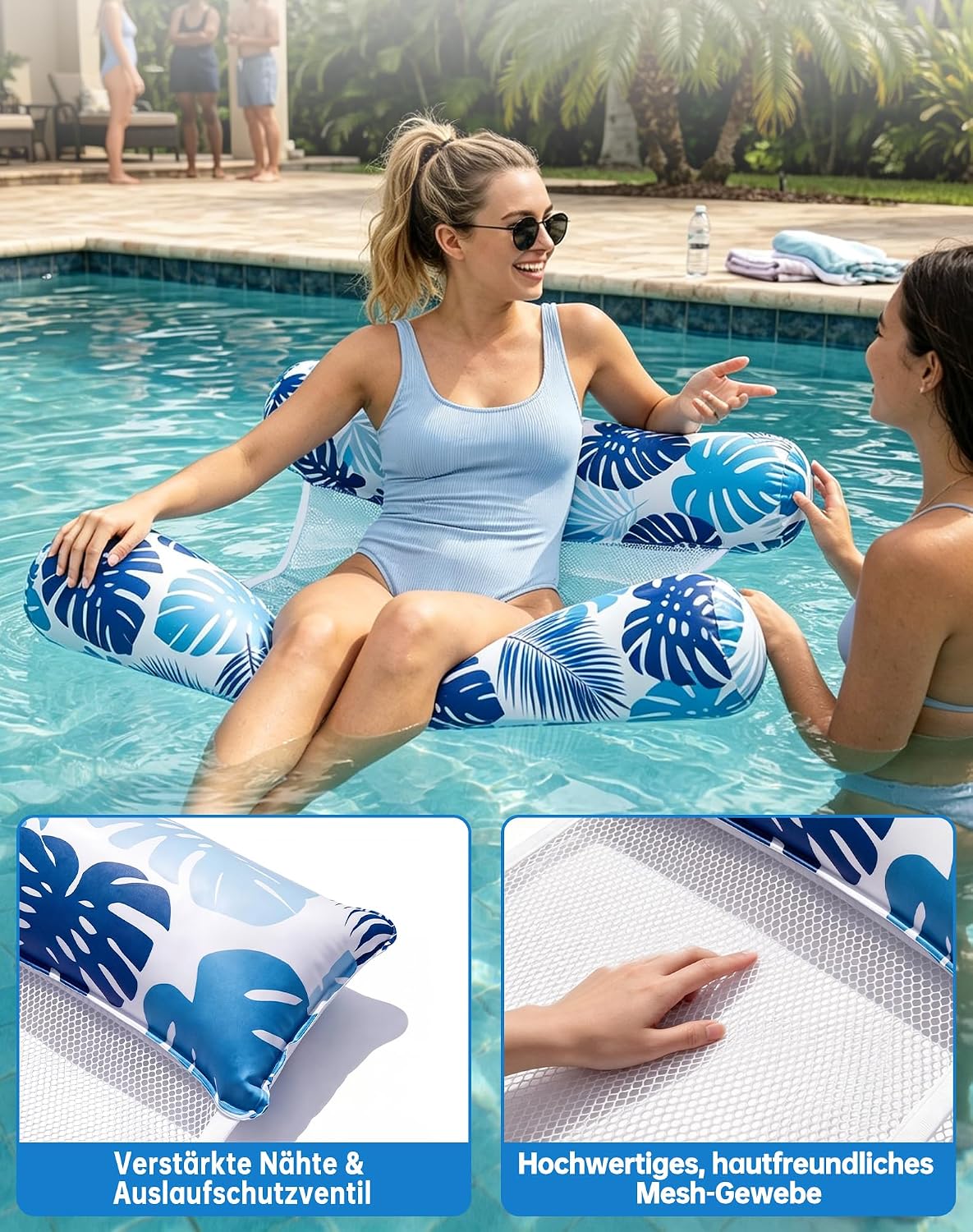 Thumbnail 4 de Wincany 2er Set Luftmatratze Pool XL – 4-in-1 Wasserhängematte mit Kopfstütze