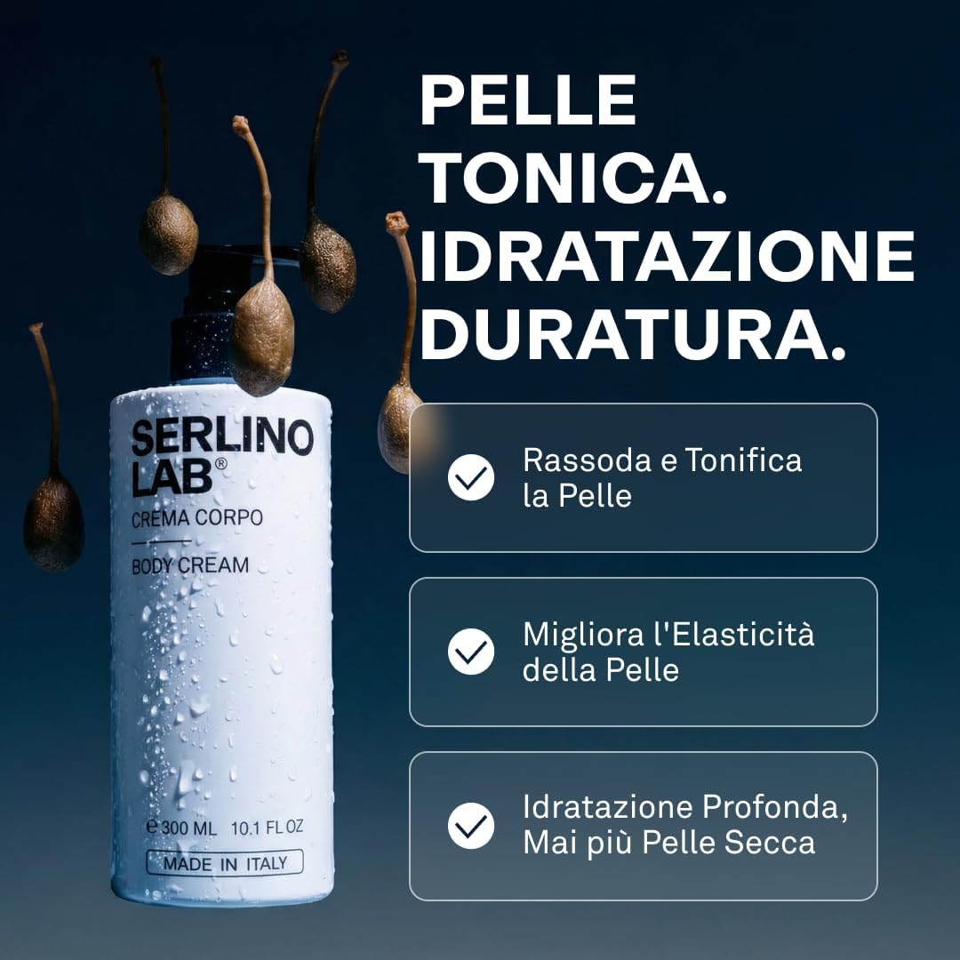 Detalle de SERLINO LAB Crema Corpo Uomo: crema anti-età con collagene e acido ialuronico