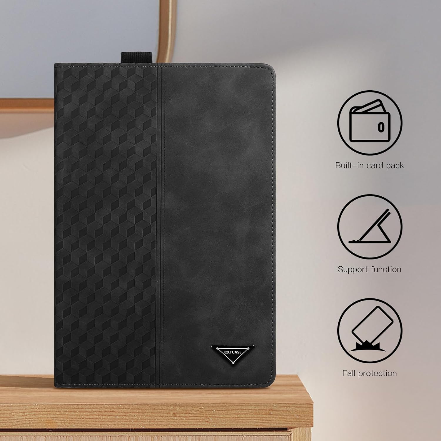 Thumbnail 6 de CXTCASE Hülle für Huawei MatePad Pro 12.2 (2025) – Multi-Winkel Flip-Folio mit PU-Lederoptik, Smart Cover und Kartenfach, Schwarz
