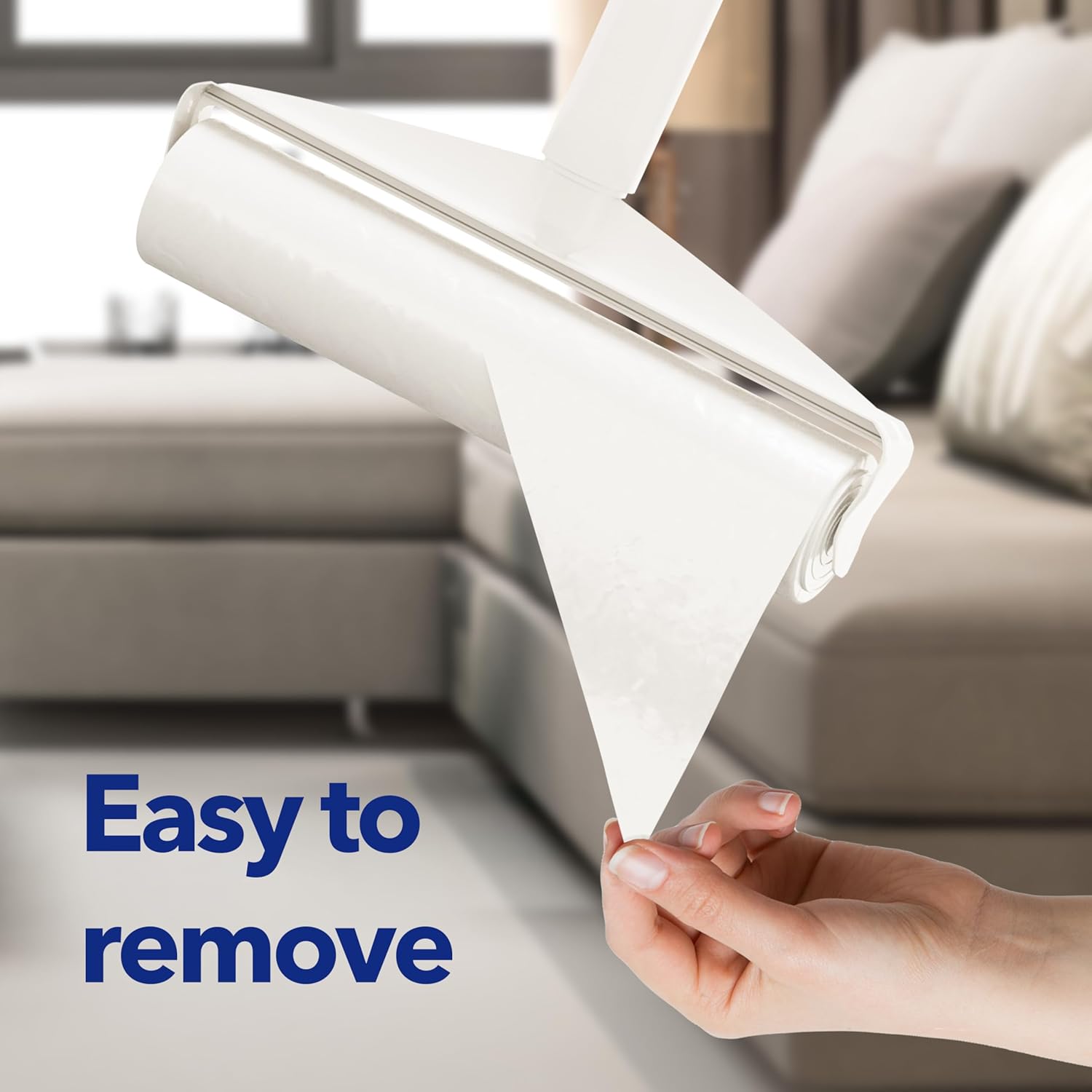 Detalle de Large Lint Roller for Carpet with Extendable Handle — 9.45" Wide Sticky Rollers (360 Sheets) for Pet Hair and Messes