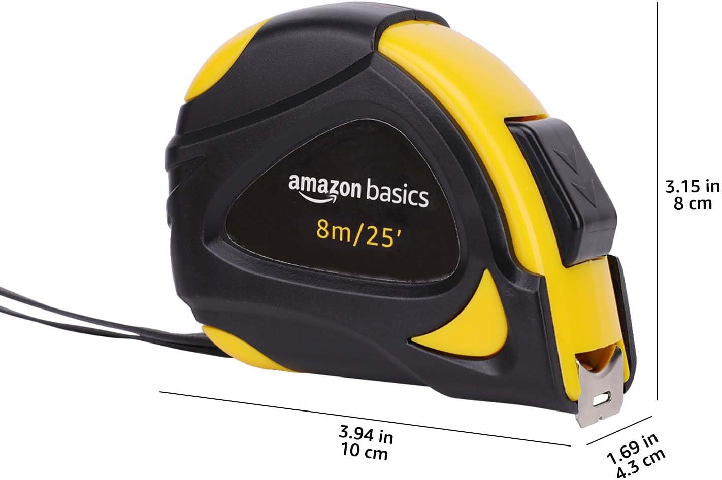 Thumbnail 5 de Amazon Basics Self-Locking Tape Measure, MID Accuracy, 7.6 m (2-Pack) – Yellow