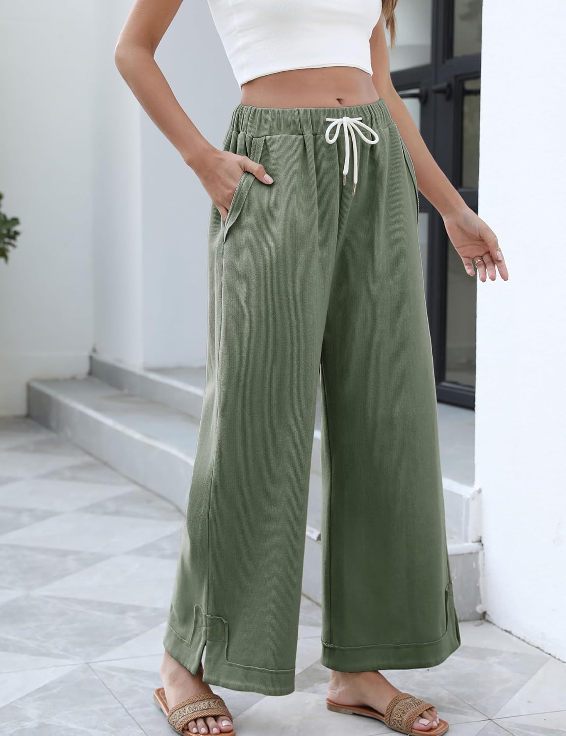 Thumbnail 1 de Athlisan Women's Baggy Wide-Leg Palazzo Pants with Pockets