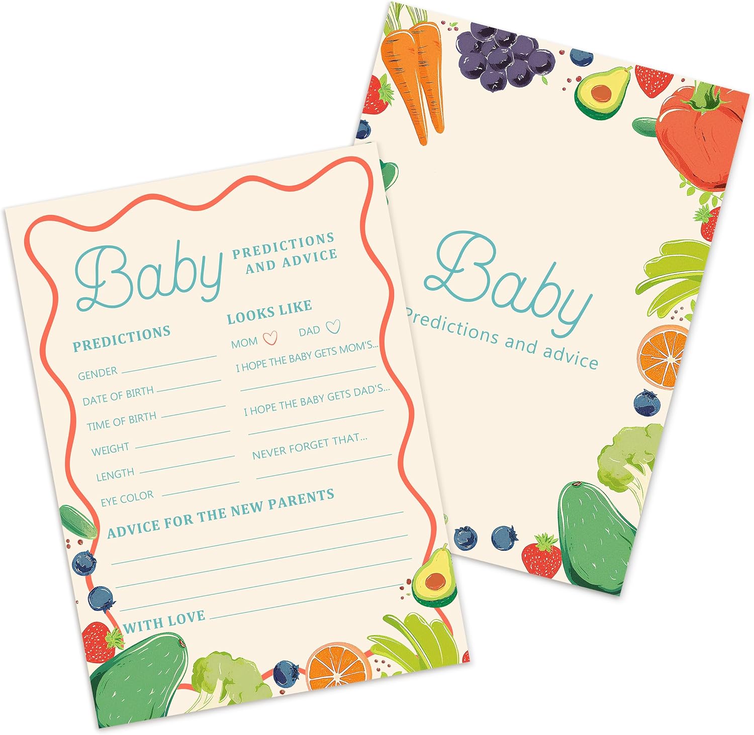 Detalle de 25 x Baby Prediction Cards for Baby Shower – Retro Locally Grown