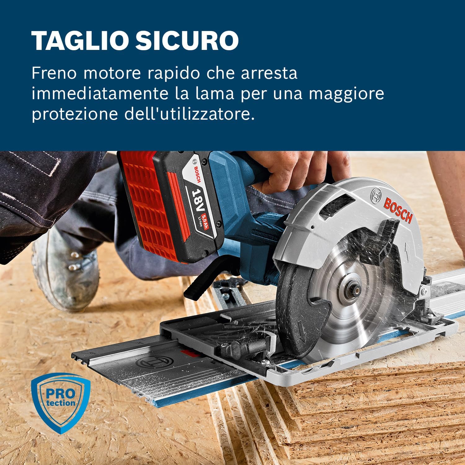Thumbnail 2 de Bosch Professional GKS 18V-57 G System: Sega Circolare a Batteria 18V, Lama Ø165 mm, Profondità 57 mm