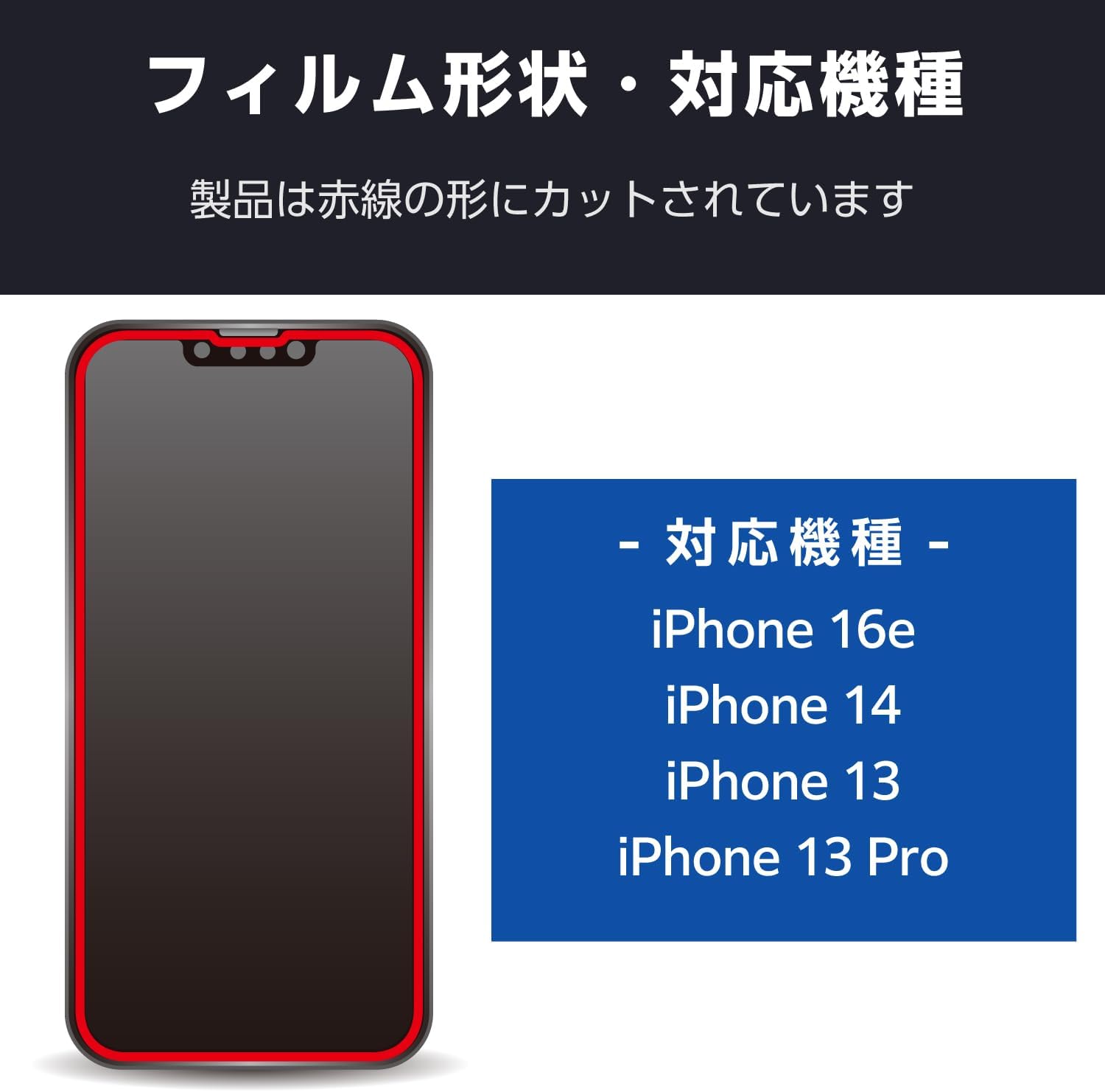 Detalle de エレコム PM-A25SFLGH iPhone用強化ガラスフィルム 硬度10H・ガイド枠付き・指紋防止