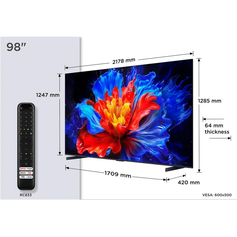 Detalle 2 de tcl-corporation 98P8K 98" QLED 144Hz