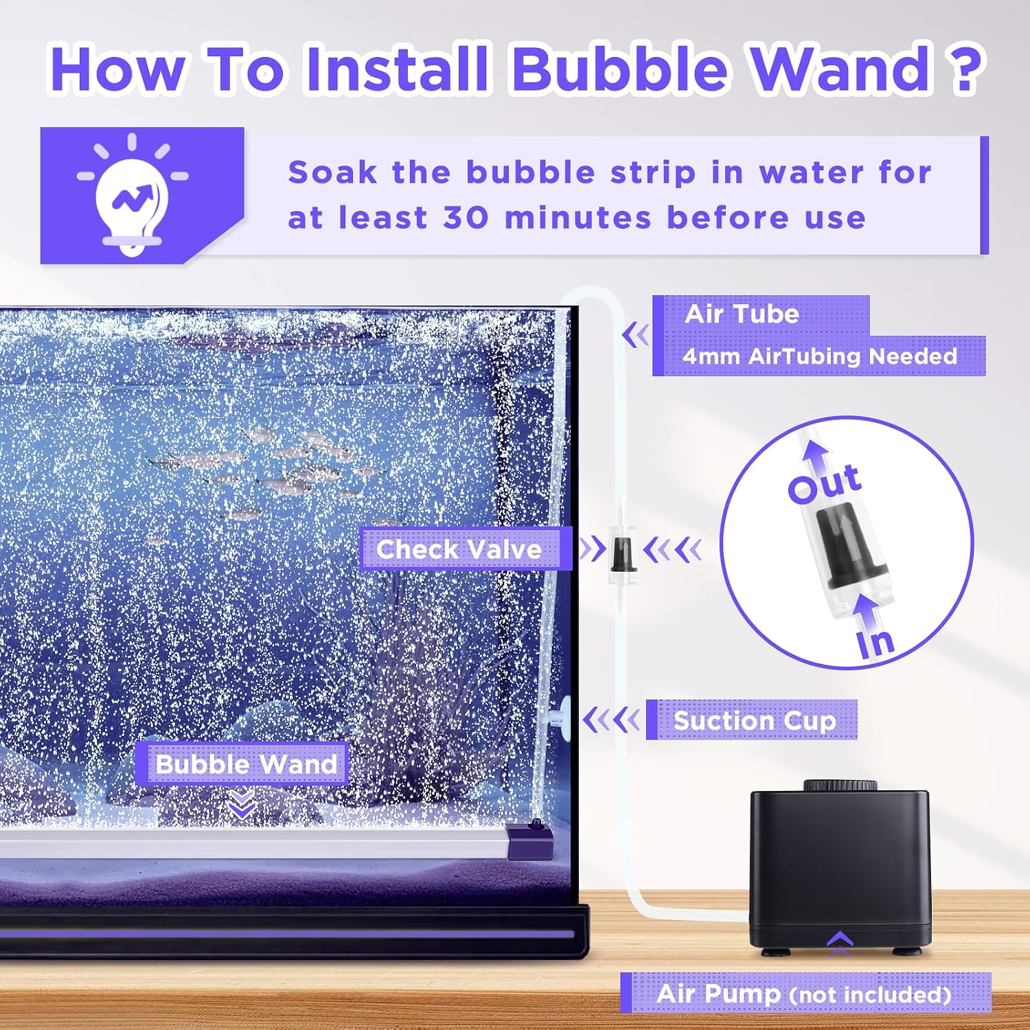 Detalle de Hygger Fish Tank Air Bubbler 70cm