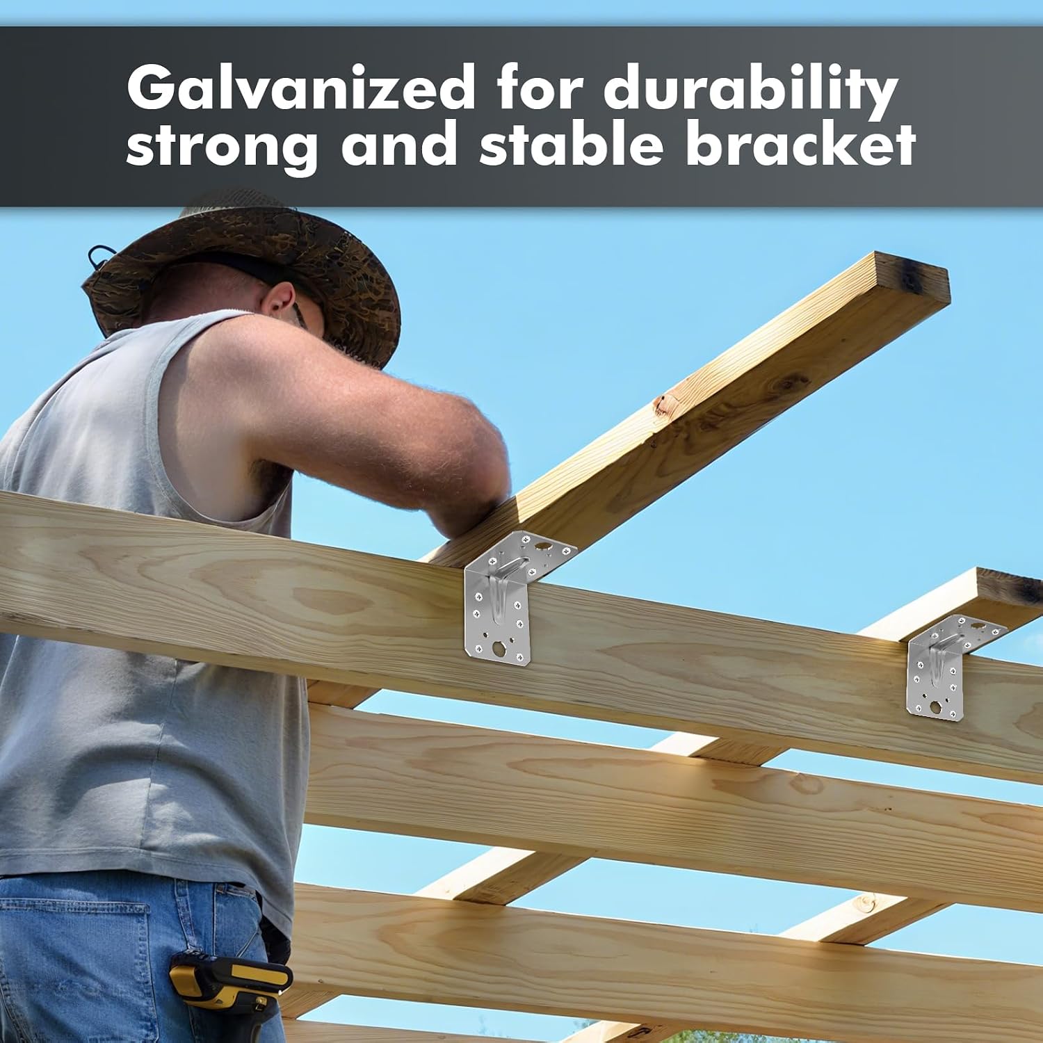 Thumbnail 6 de 24Pcs Heavy Duty Galvanised L Brackets 53x53x35mm | Reinforced 2mm Steel for Shelves & Furniture