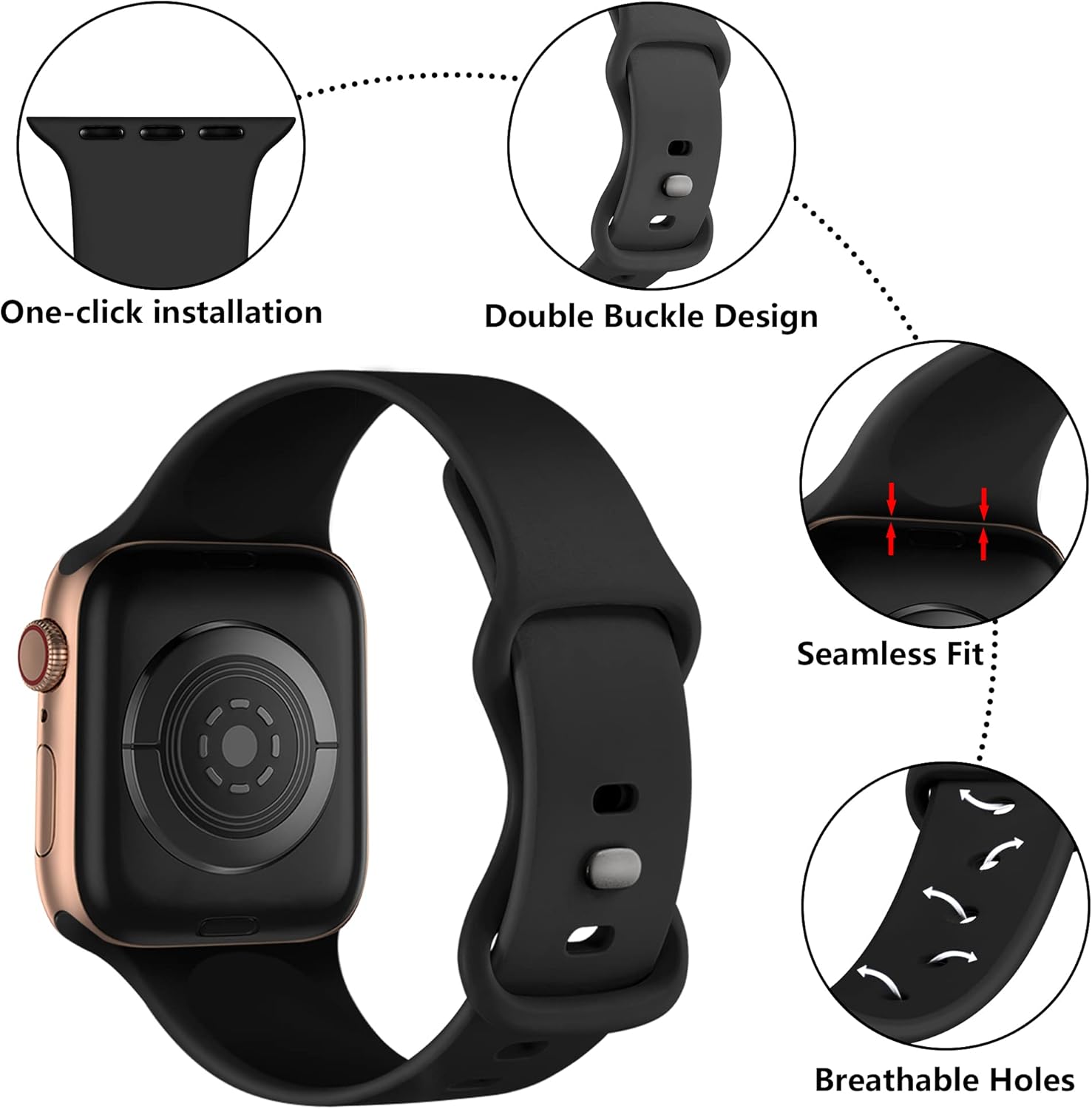 Thumbnail 5 de Epova Silicone Strap for Apple Watch 46mm