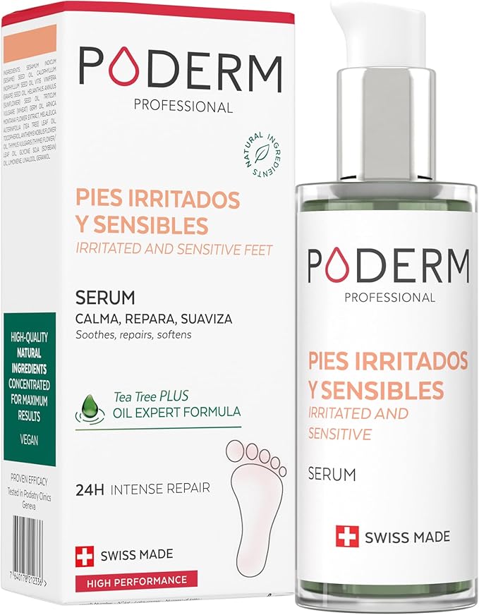 Detalle de PODERM Aceite Serum para Pies Árbol de Té 🌿 Swiss Made