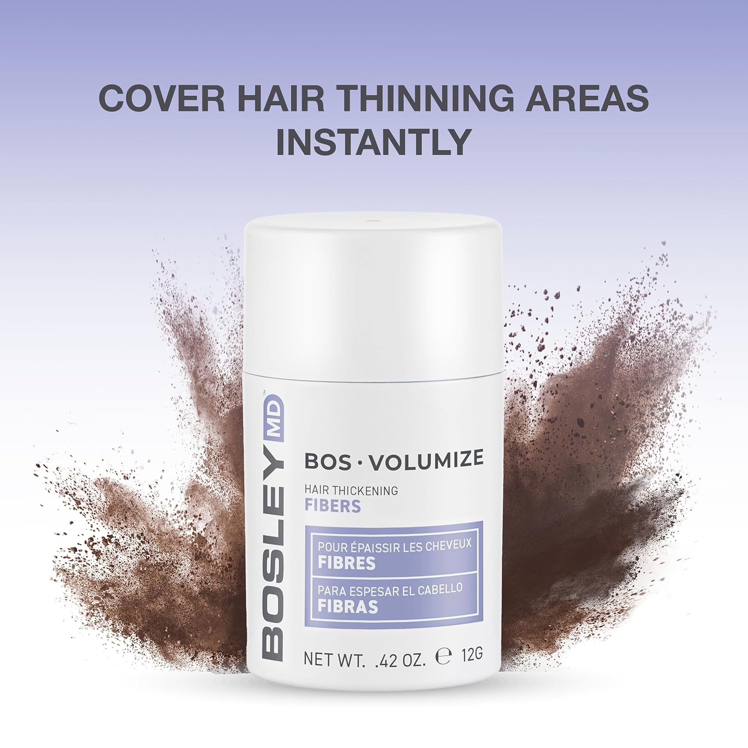 Thumbnail 2 de BosleyMD BP-STY00013 BOSVolumize Hair Thickening Fibers, Dark Brown, 0.42 oz