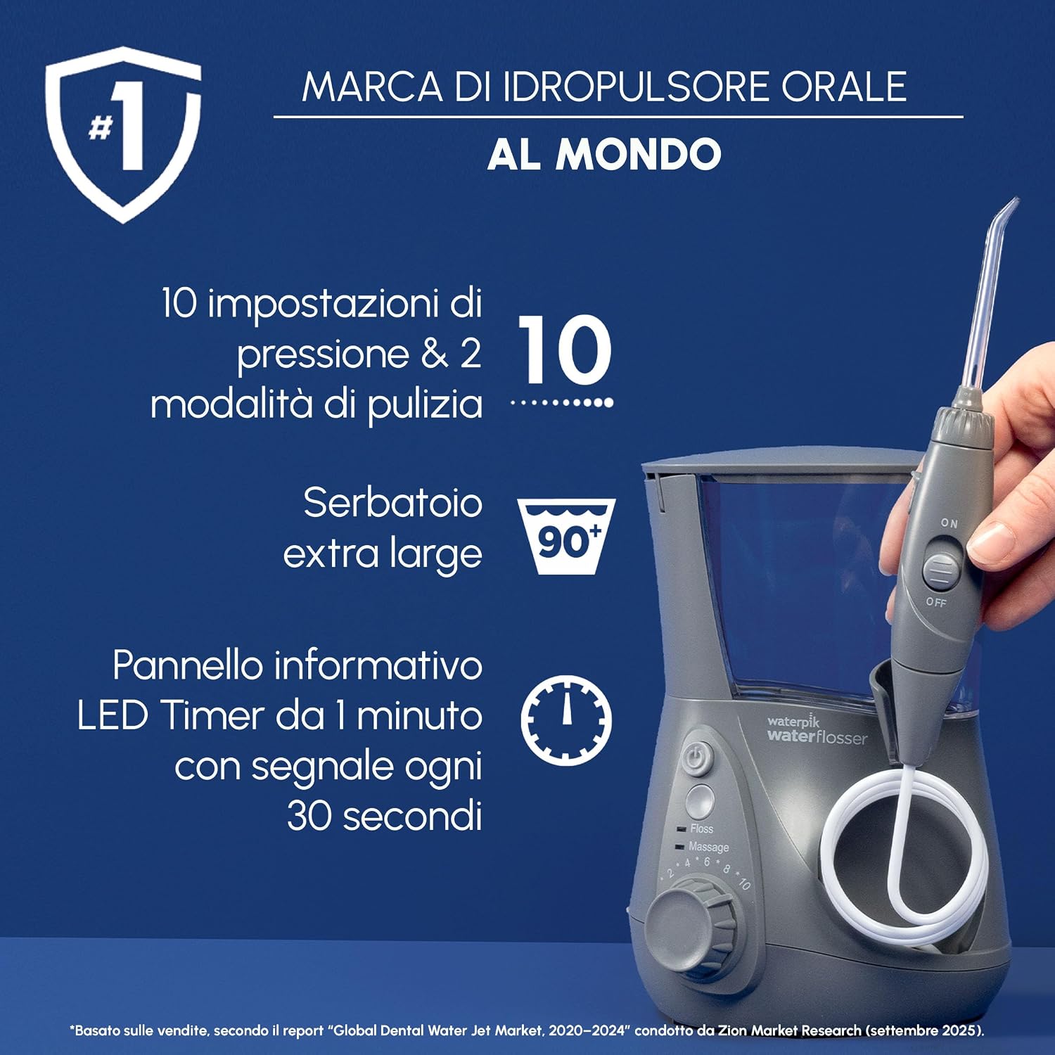 Thumbnail 4 de Waterpik Idropulsore Dentale Ultra Professional WP-667EU: 6 testine, controllo pressione a 10 impostazioni