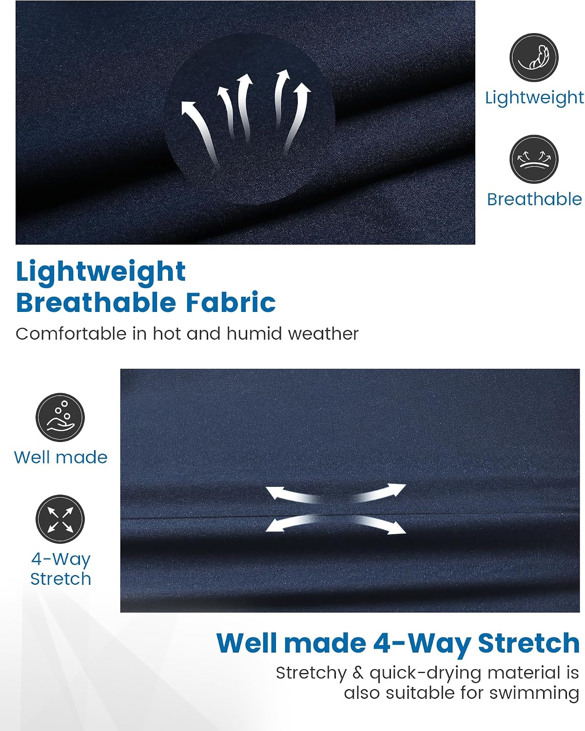 Thumbnail 6 de maamgic Men's 5/7 Inch Casual Classic Fit Shorts with Multi-Pocket Quick Dry