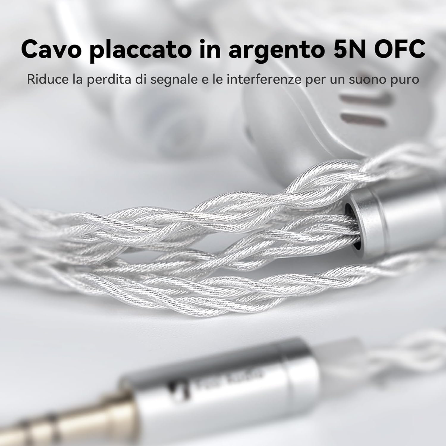 Detalle de Fosi Audio IM4: auricolari HiFi IEM con struttura aperta e driver in berillio da 10 mm