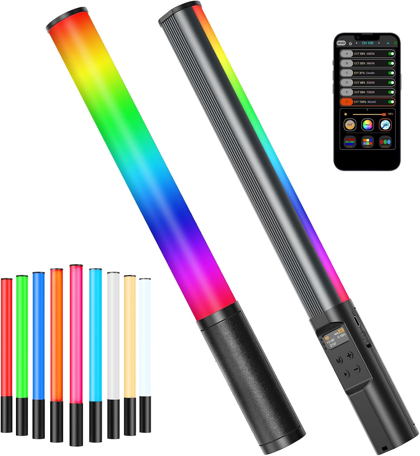 Detalle de Heysliy RGB Light Wand 2600mAh photography stick