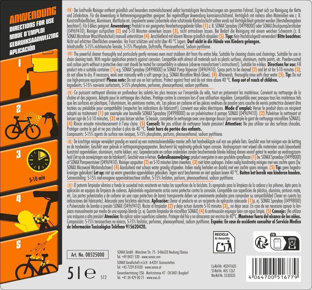 Thumbnail 1 de SONAX BIKE Reiniger (5 Liter) – Fahrradreiniger für Aluminium, Carbon, Mattlacke und Kunststoffoberflächen