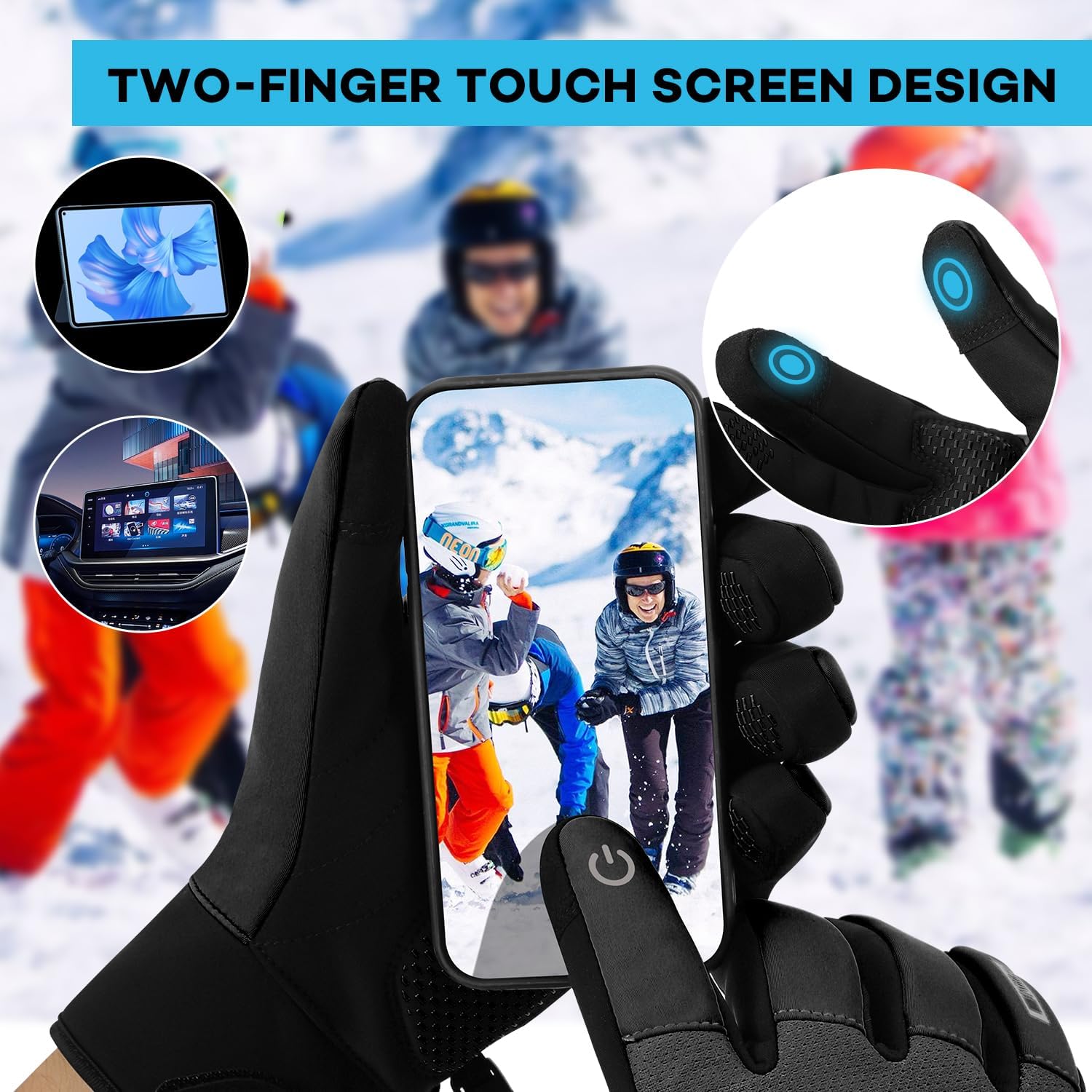 Thumbnail 2 de Vilico Winterhandschuhe Herren wasserdicht Touchscreen