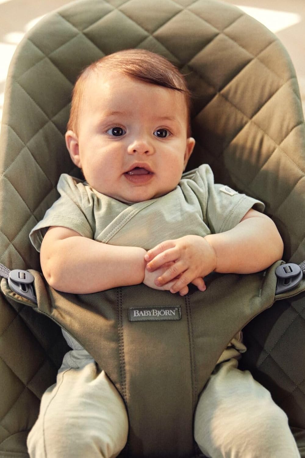 Thumbnail 2 de BabyBjörn Babywippe Bliss Gewebe Dunkelgrün – Ergonomische Wippe für 3,5–13 kg