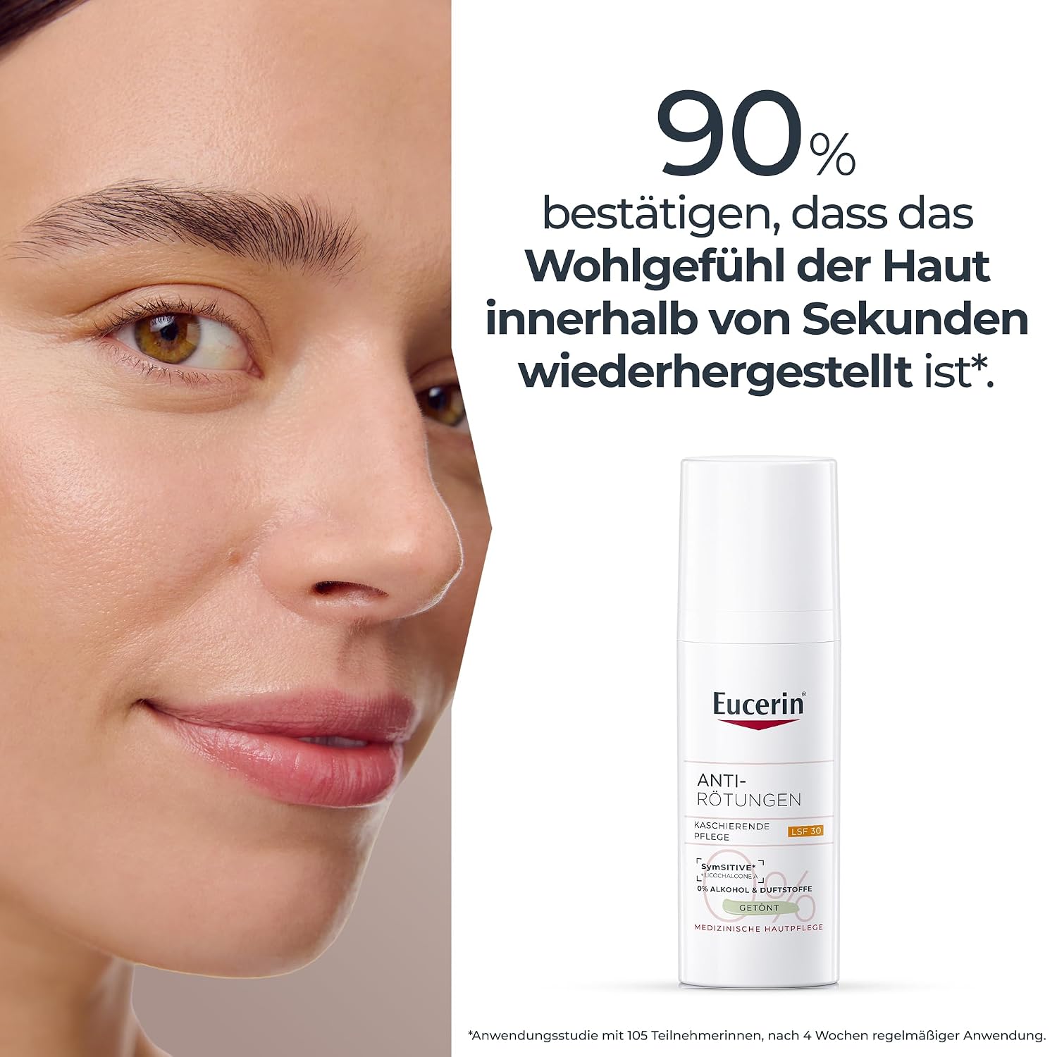 Detalle de Eucerin Anti-Rötungen Kaschierende Tagespflege LSF 30 – getönte Gesichtscreme 50 ml