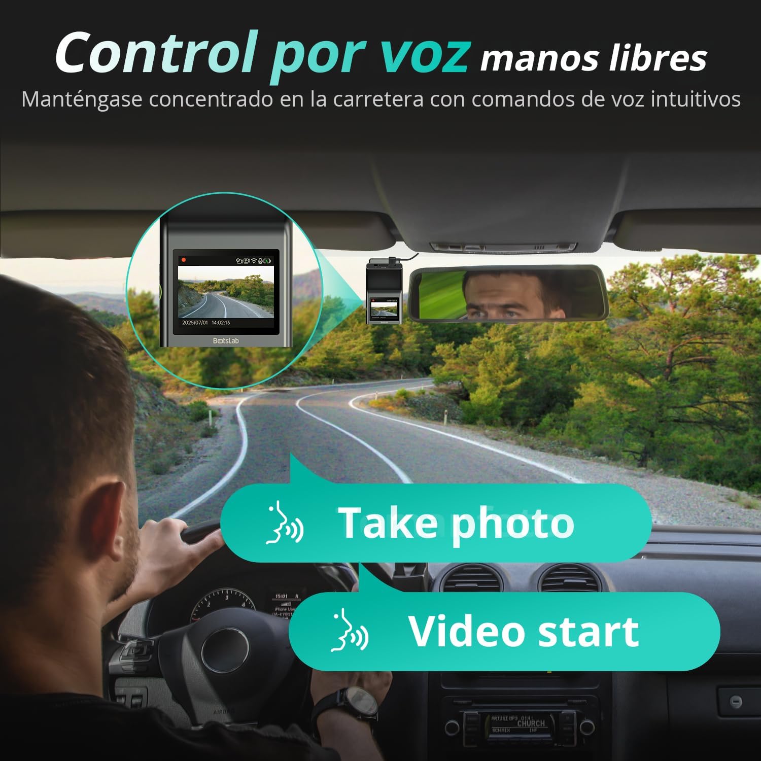 Detalle 2 de BOTSLAB 4K Cámara Doble salpicadero con GPS