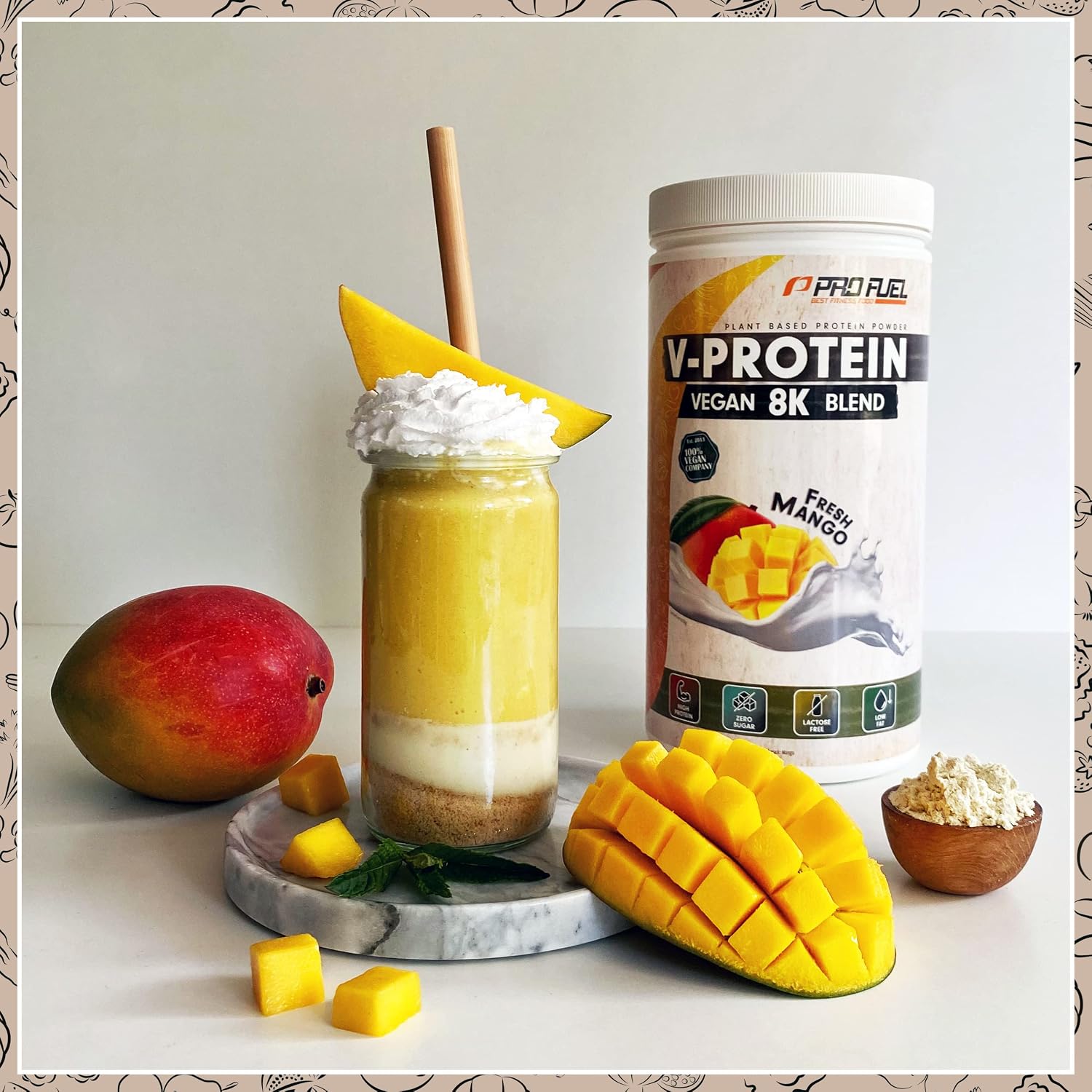 Detalle de V-Protein 8K Blend Banane – Veganes Proteinpulver