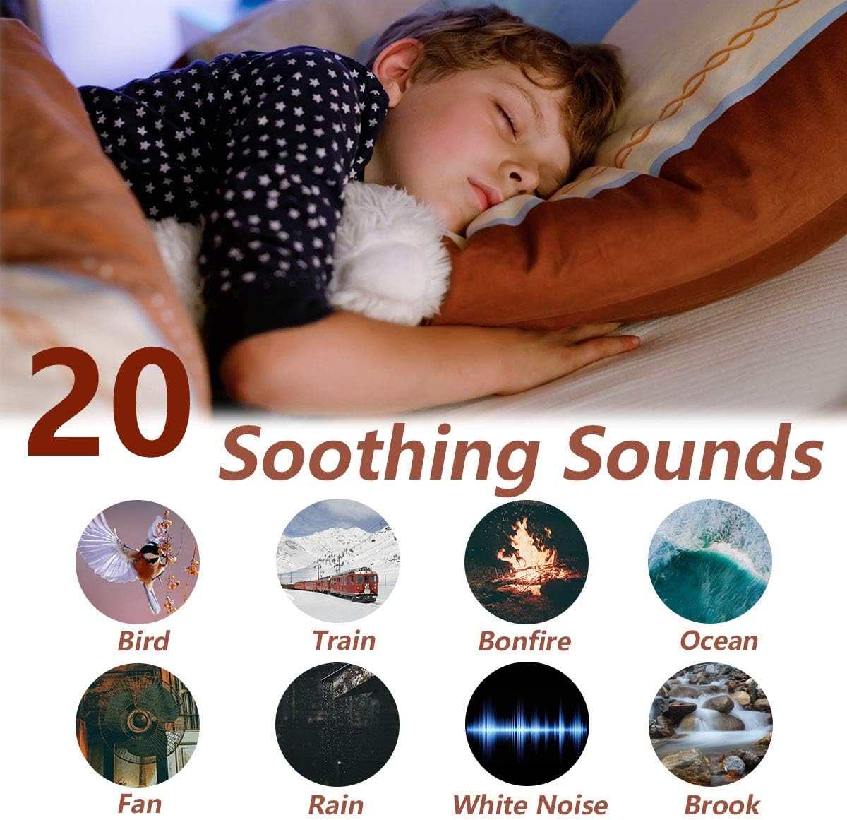 Detalle de Magicteam A1-A3 White Noise Machine, 20 Sounds, 32 Volume Levels & Timer