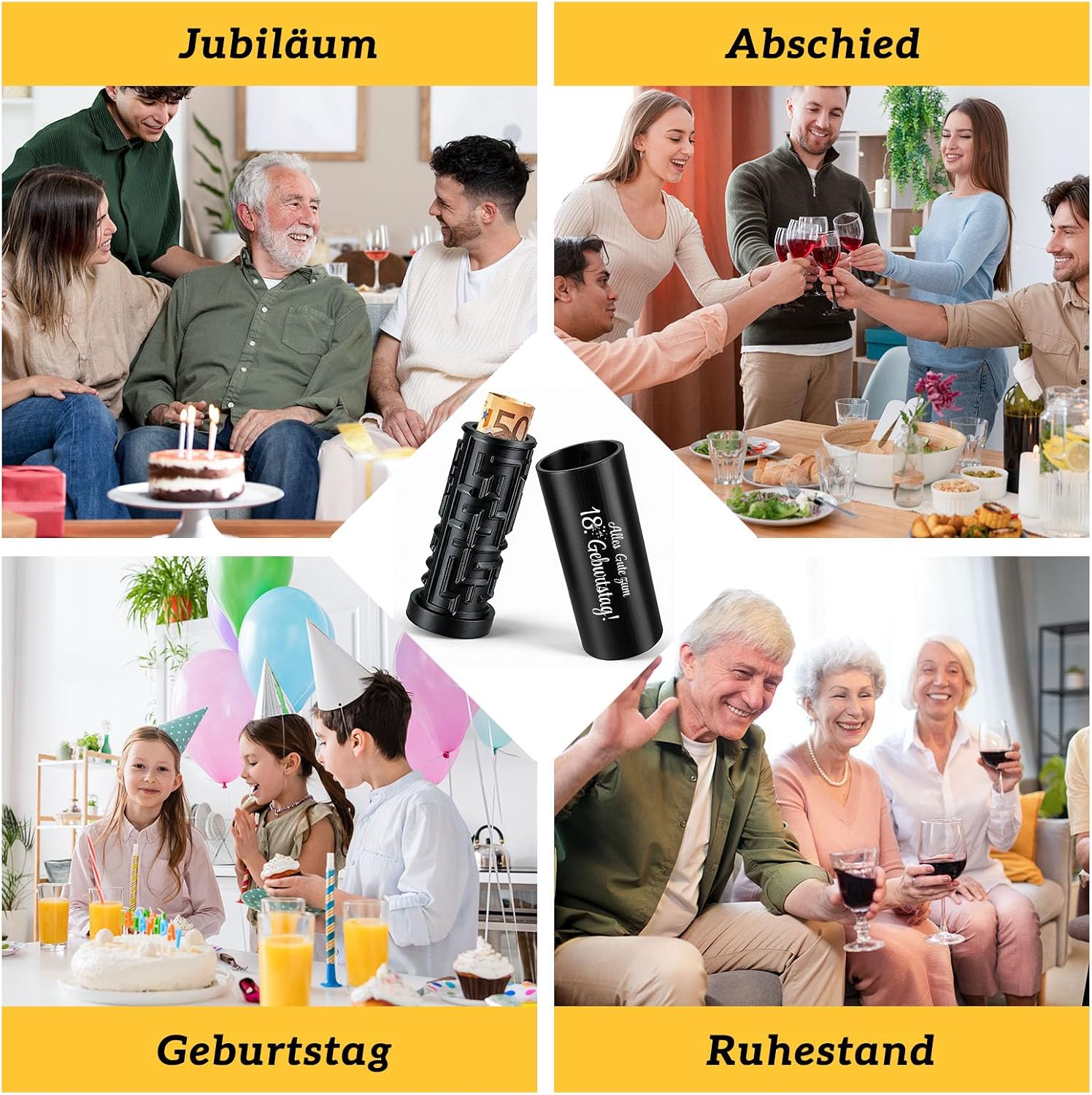 Detalle de Anruzon Upgrade Geldgeschenk 18 Geburtstag – Labyrinthbox in Schwarz