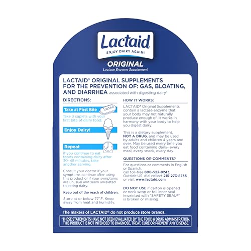 Thumbnail 8 de Lactaid Original Strength Lactose Intolerance Caplets, 120 Ct