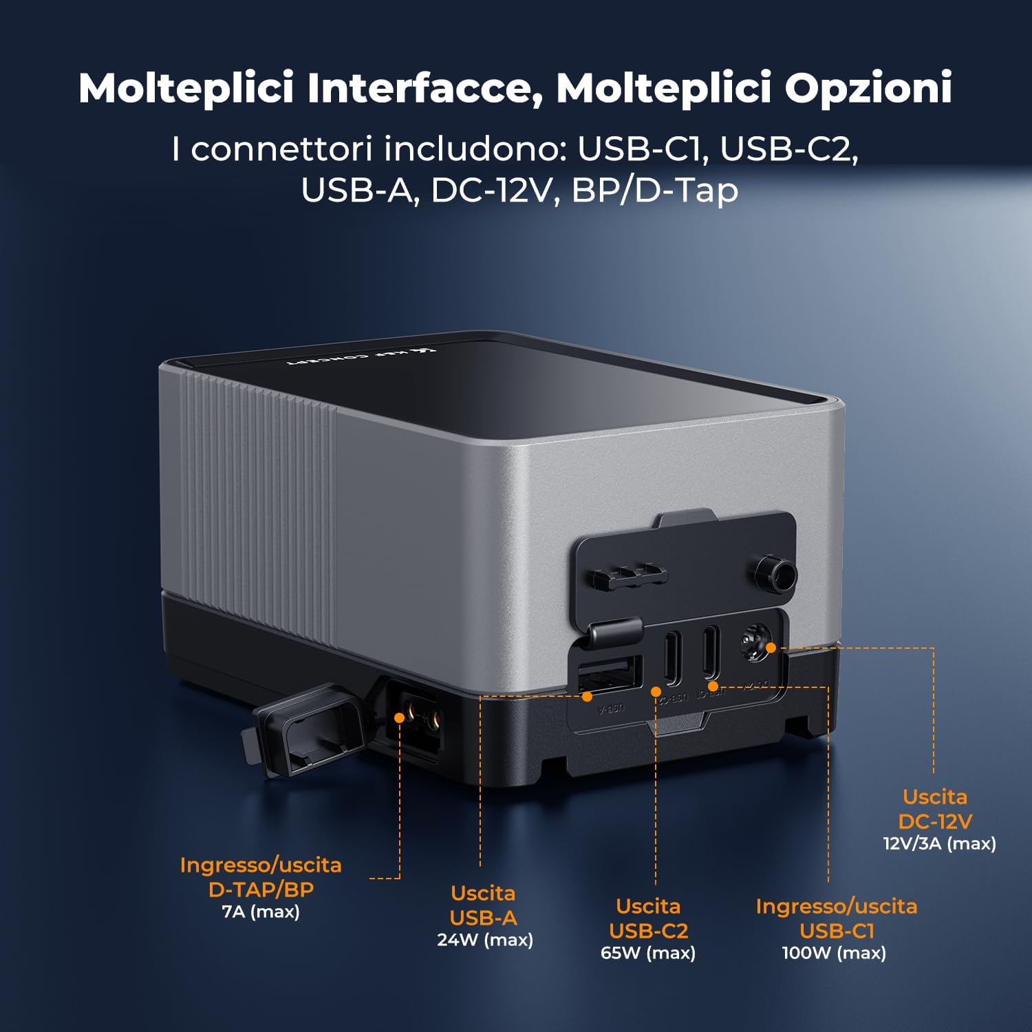 Thumbnail 3 de K&F CONCEPT 99Wh Batteria V Mount con 100W Ricarica Rapida PD – 14,8V/6700mAh