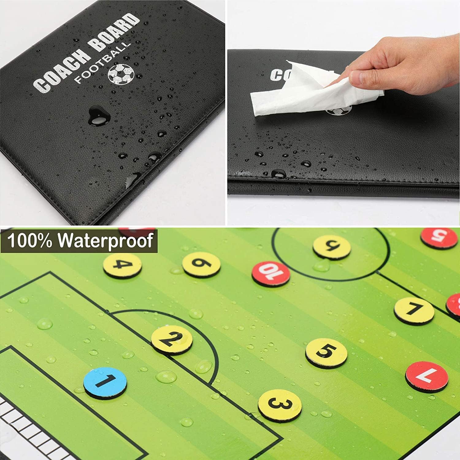 Detalle de CREADY magnetisch voetbaltrainingsbord met veld- en halfveldweergave