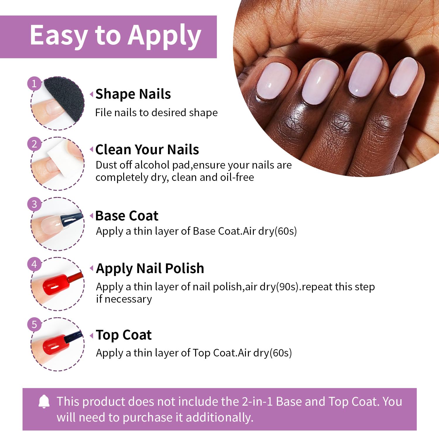 Thumbnail 6 de OpenLive 10ml Nude Pink Nail Polish Set (6 Colors) — Quick-Dry Neutral, Brown/Red/Purple Shades